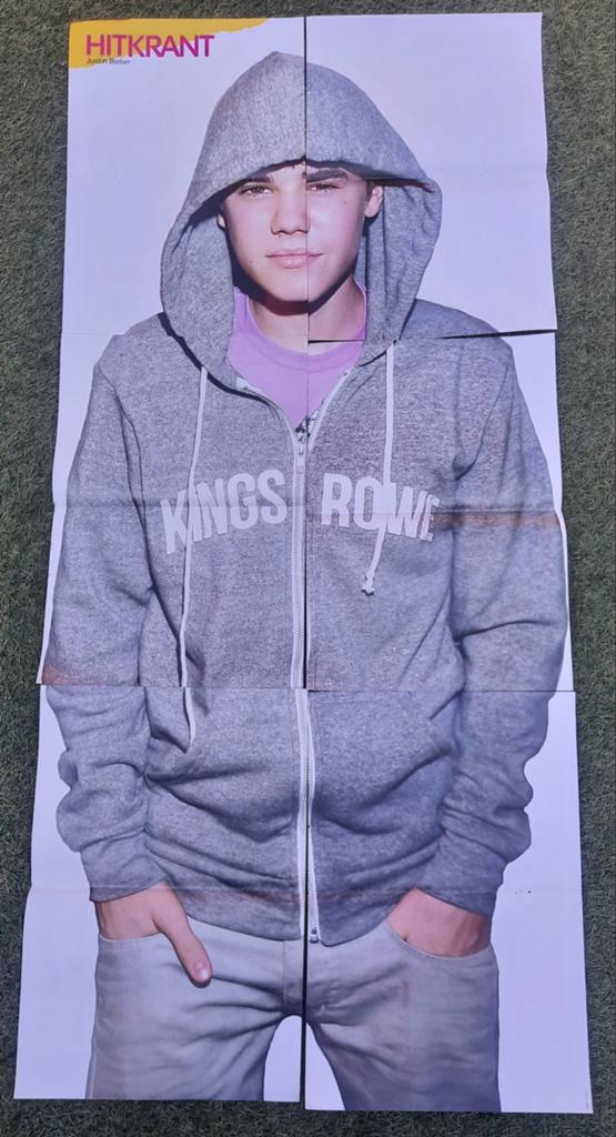 Grote DeurPoster Hitkrant 2009 Justin Bieber, Ophalen of Verzenden, Gebruikt, Deurposter of groter, Muziek