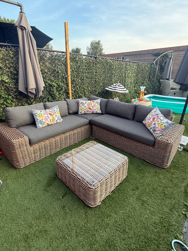 Loungeset inclusief tafel, Tuin en Terras, Tuinsets en Loungesets, Ophalen, 6 zitplaatsen, Bank, Zo goed als nieuw