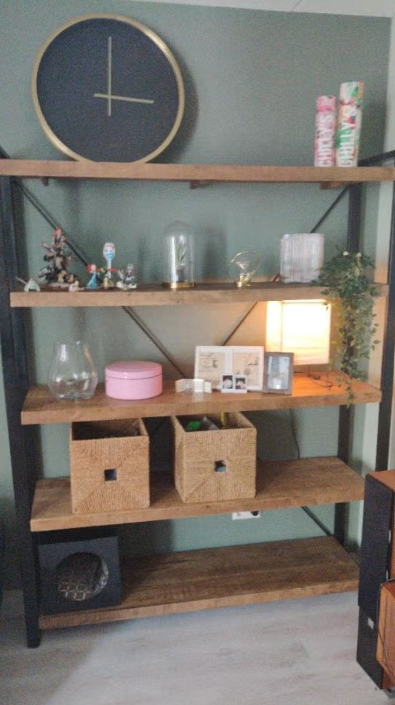 Industriële MANGO houten kast / stellingkast perfecte staat, Ophalen, Gebruikt