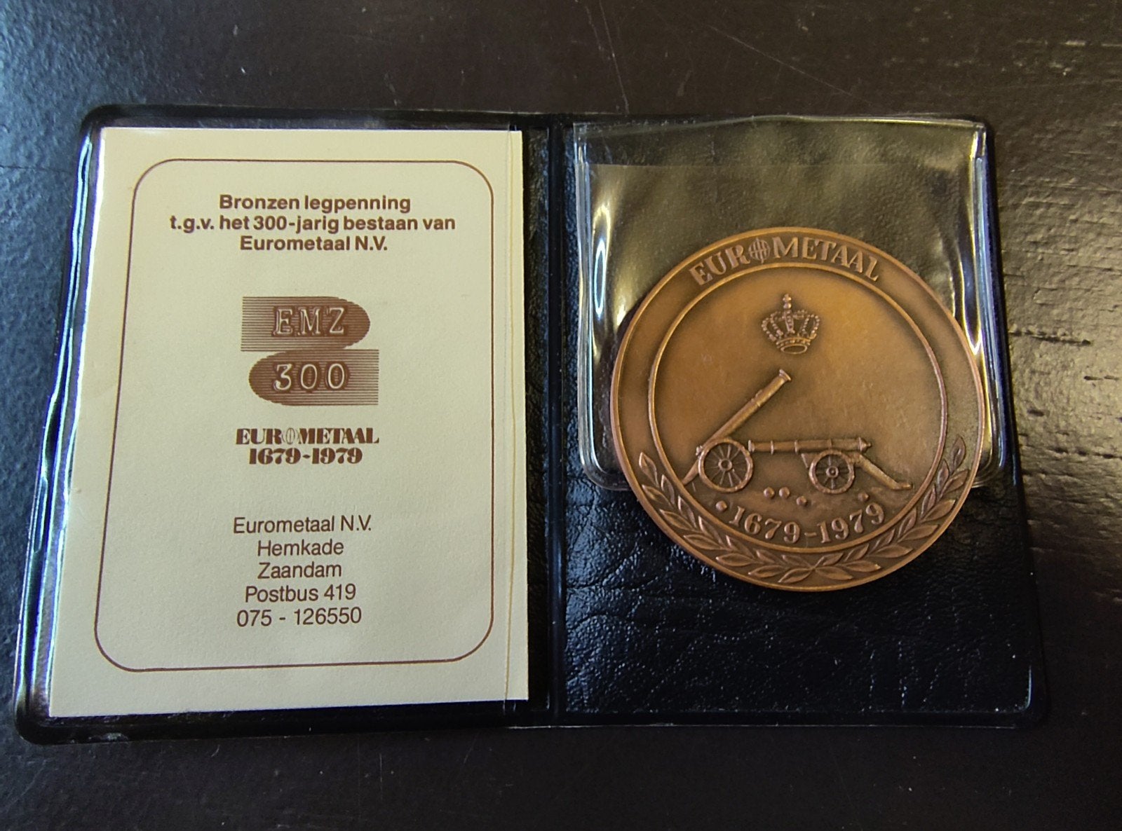 Bronzen Legpenning Eurometaal 300 Jaar 1679-1979, Ophalen of Verzenden, Brons