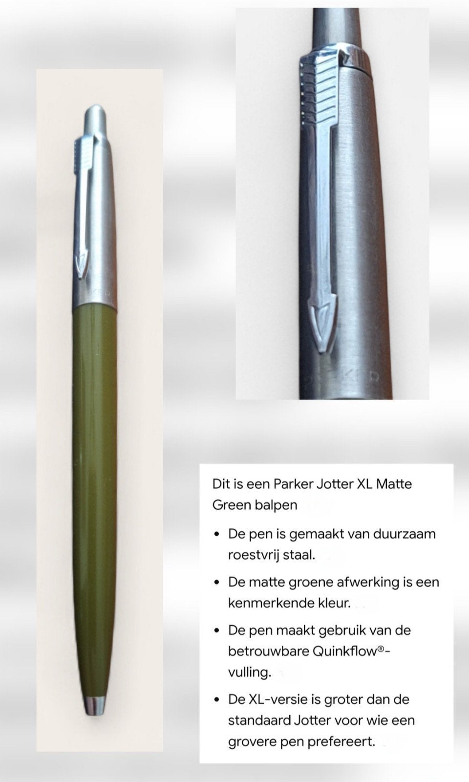 Parker Jotter XL Matte Green balpen - Zo goed als nieuw, Ophalen of Verzenden