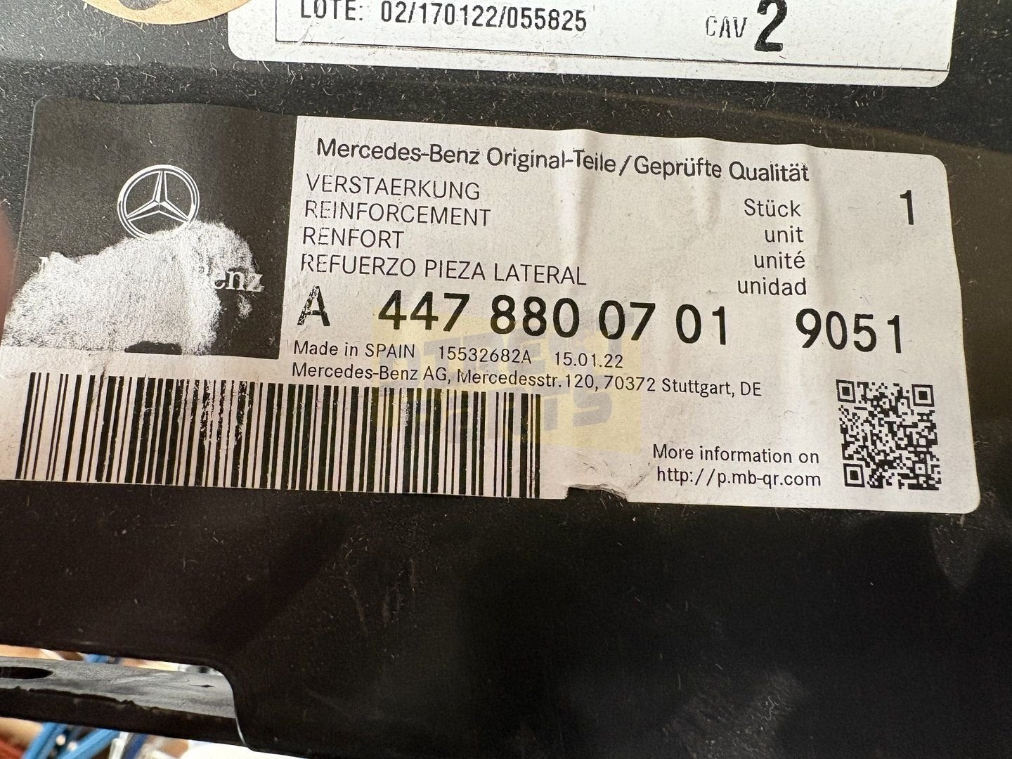 Mercedes-Benz Vito (11/14-) (447) versterking binnen voorbum, -, Voor, Nieuw, Ophalen of Verzenden