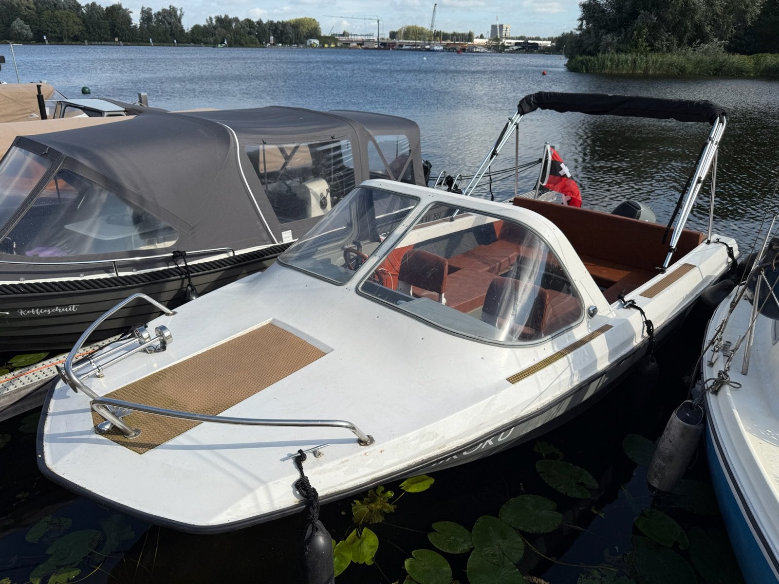 Fiberline Stijlvolle consoleboot met Honda buitenboordmotor, Watersport en Boten, Motorboten en Motorjachten, Overige merken, Gebruikt