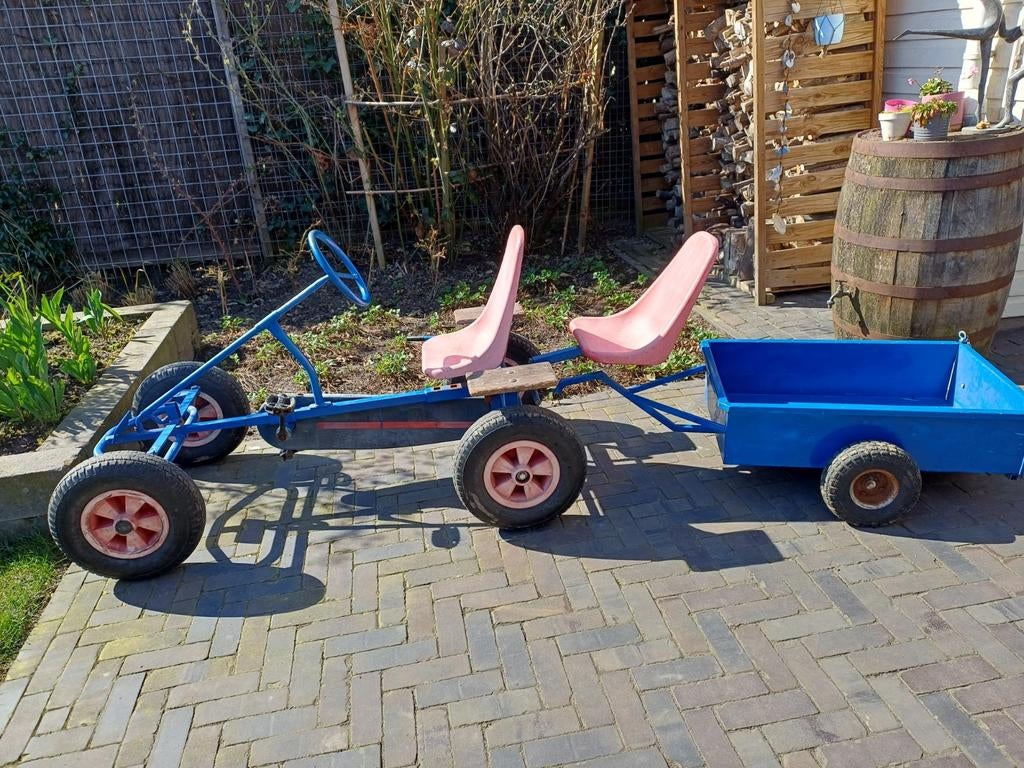 Te koop skelter met duo-zit en kar, Kinderen en Baby's, Speelgoed | Buiten | Skelters, Ophalen, Gebruikt, Berg