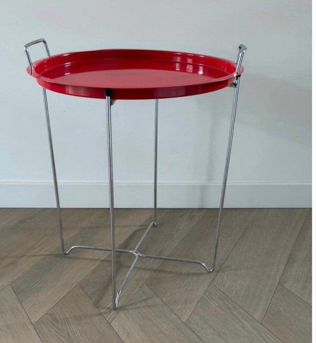 Vintage HAKU Möbel bijzettafel metalen dienbladtafel met, Huis en Inrichting, 45 tot 60 cm, Minder dan 55 cm, Metaal of Aluminium