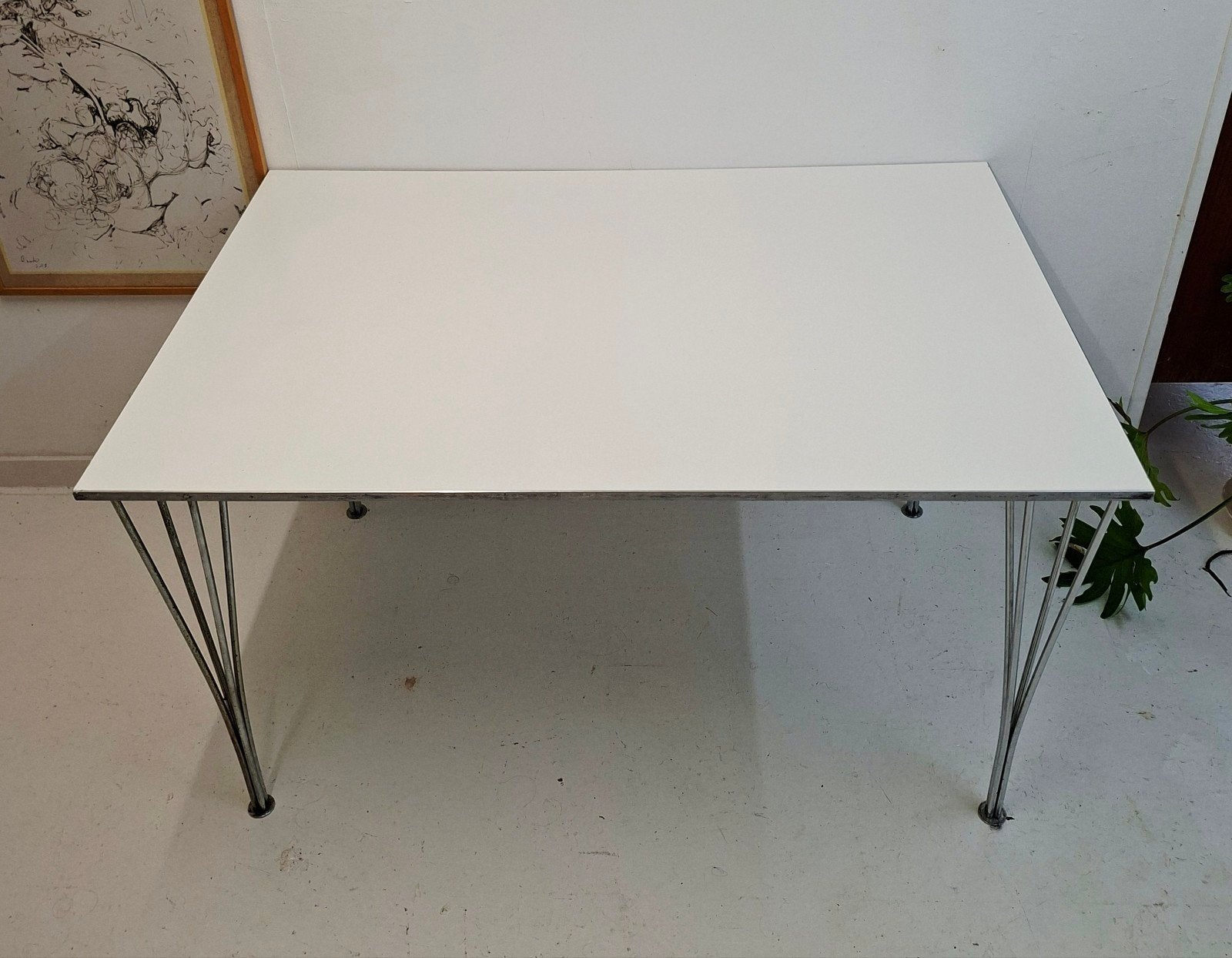 Bruno Mathsson superellipse spanpoot tafel Fritz Hansen, Ophalen, Gebruikt, 100 tot 150 cm, 50 tot 100 cm