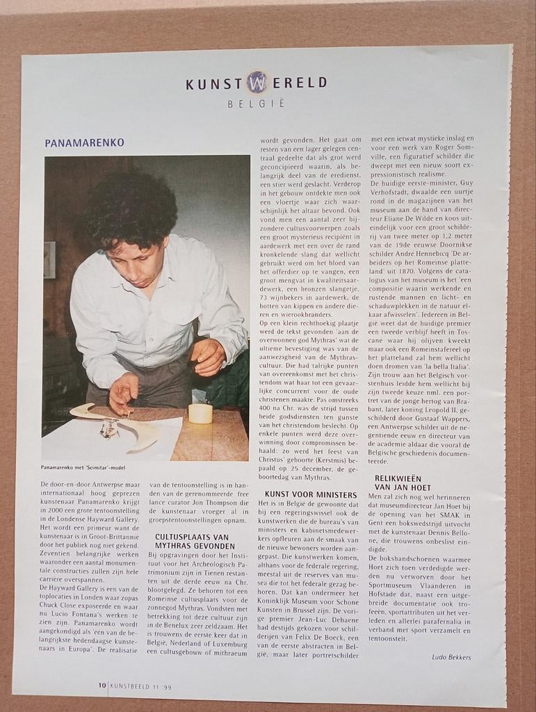 Panamarenko 5 x artikel, Ophalen of Verzenden, 1980 tot heden, Knipsel(s)
