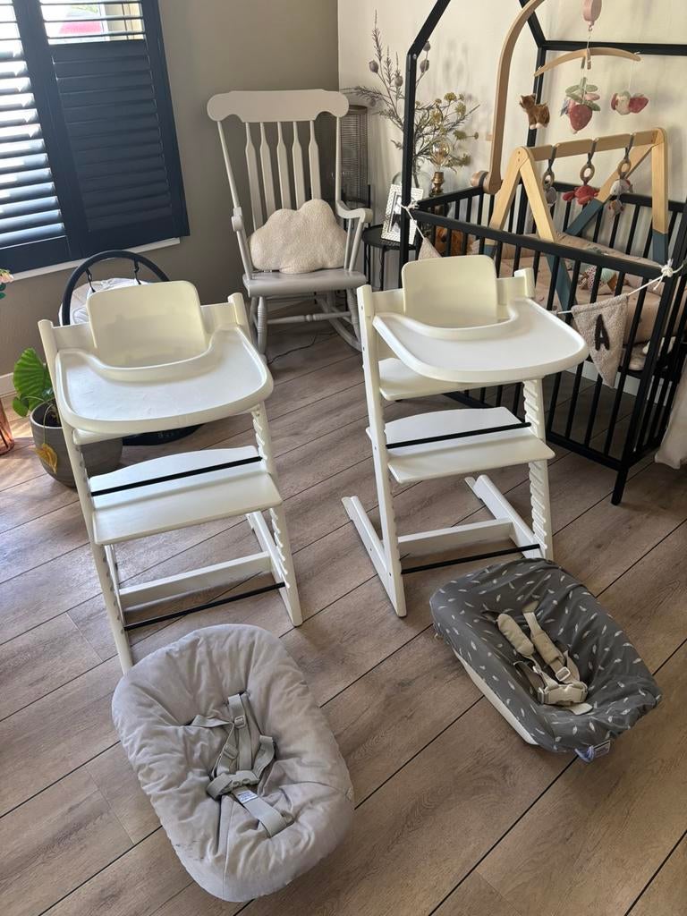 Stokke tripp trapp compleet wit nieuw model, Ophalen, Gebruikt, Meegroeistoel