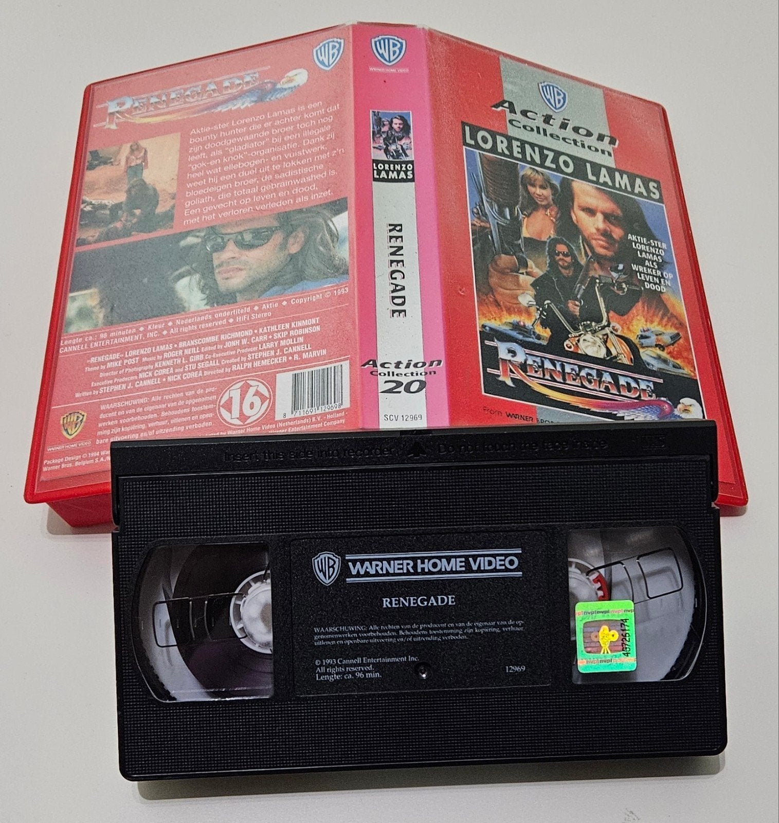 Renegade VHS band, Lorenzo Lamas, Action Collection, Cd's en Dvd's, VHS | Film, Gebruikt, Vanaf 16 jaar, Ophalen of Verzenden
