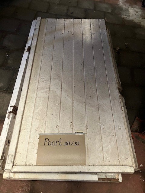 Houten dubbelen Poort 187 x 85 cm, Ophalen, Gebruikt, 150 tot 200 cm, Draaipoort