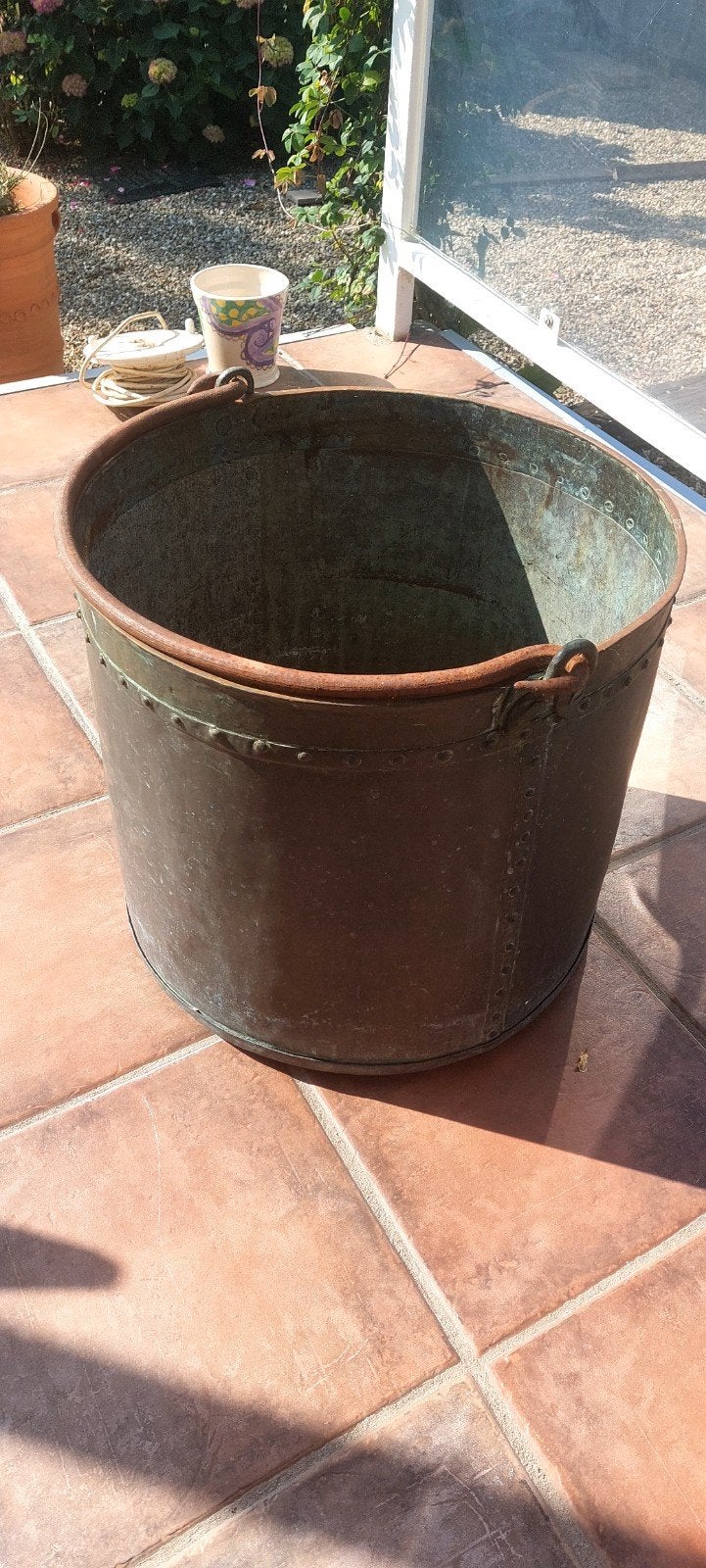 Grote Koperen Ketel - Haardhout Opslag, Ophalen