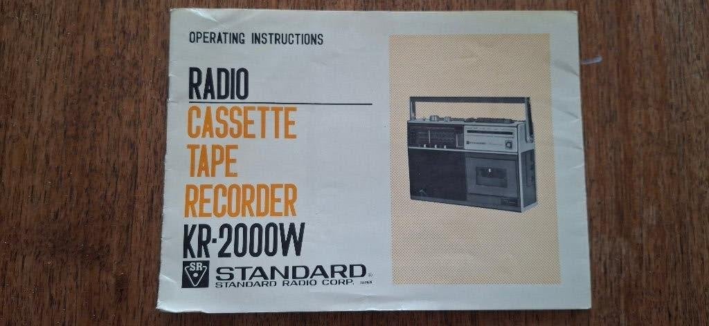 Instructieboekje - Radio Cassette Tape Recorder -  KR-2000W, Ophalen of Verzenden, Niet werkend, Overige typen