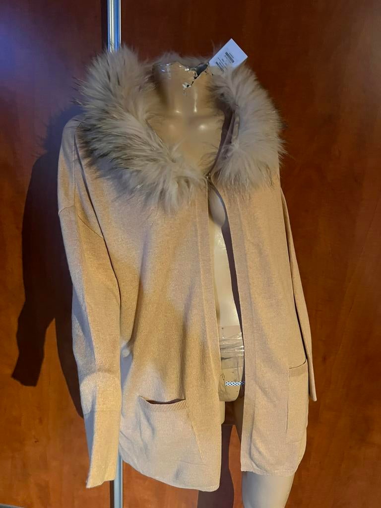 Leeandme vest met afneembare bontkraag S NIEUW MET KAARTJES, Beige, G, Ophalen of Verzenden, F