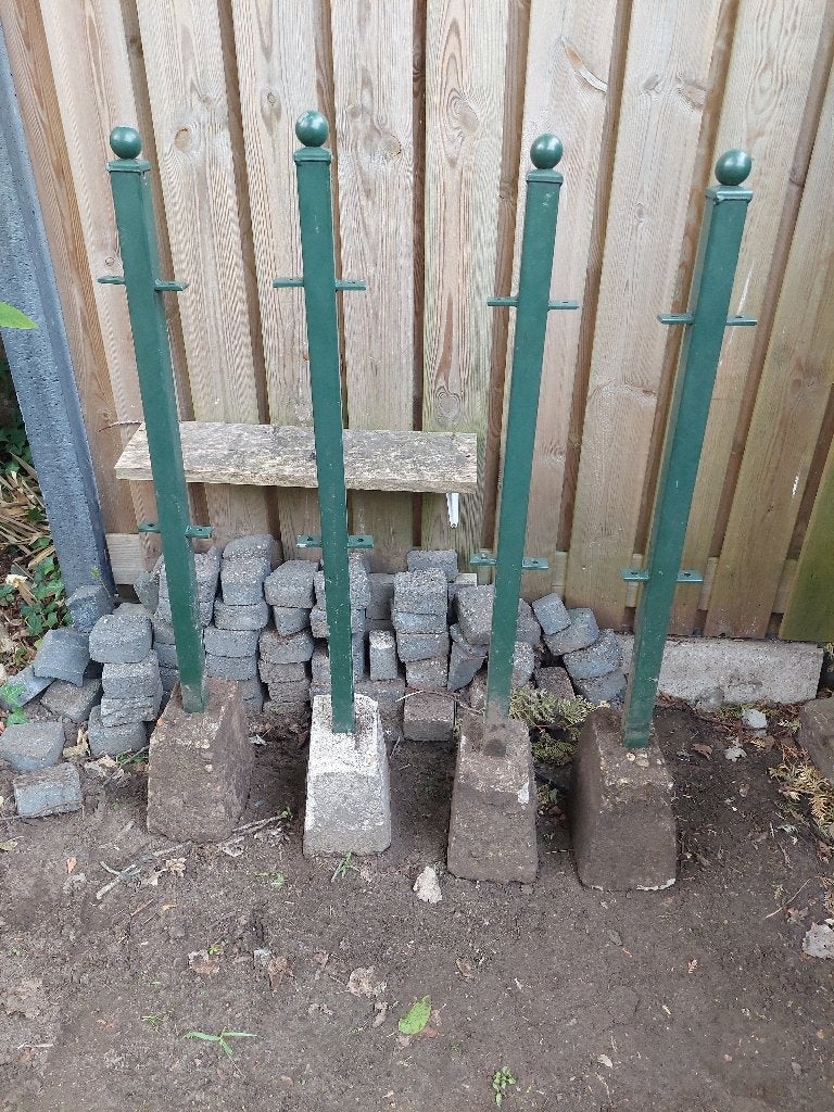 Ijzeren palen, Tuin en Terras, Ophalen, Gebruikt, IJzer, Sierhekwerk
