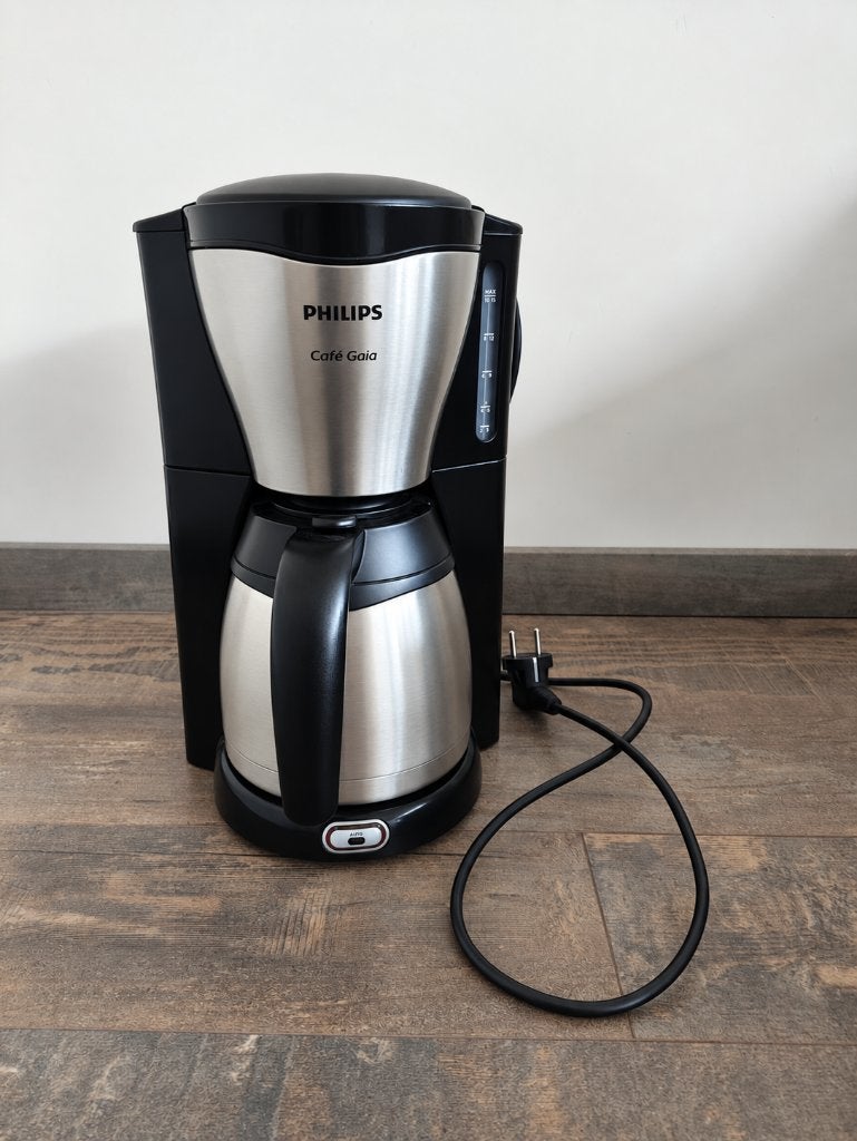 Philips Café Gaia Koffiezetapparaat met Thermoskan, Gebruikt, 10 kopjes of meer, Koffiemachine, Gemalen koffie