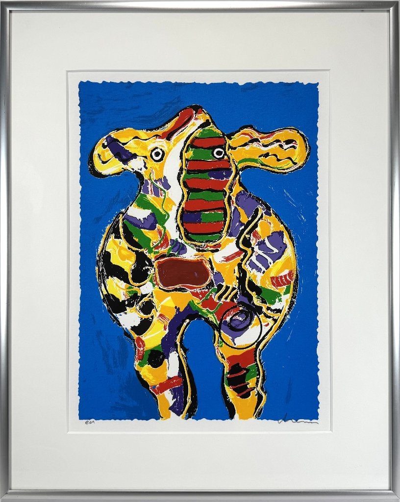 626. Zeefdruk, Peter Diem - "Koe Blauw Diëm", 2000, Ophalen of Verzenden
