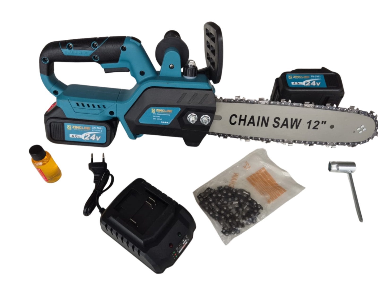 24 v kettingzaag 2 accu,S zaaglengte 30 cm extra zaagketting, Doe-het-zelf en Verbouw, Gereedschap | Zaagmachines, Ophalen of Verzenden