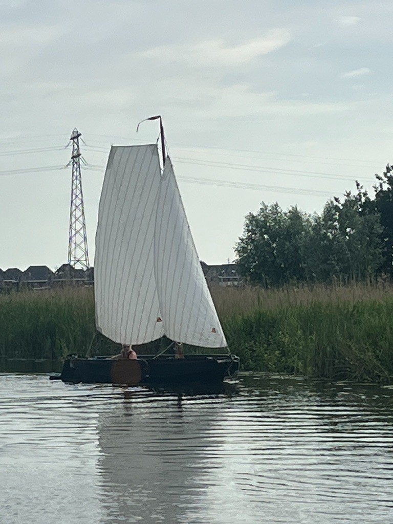 Hout-epoxy zeilboot met elektromotor en strijkinstallatie, Watersport en Boten, Kajuitzeilboten en Zeiljachten, Ophalen