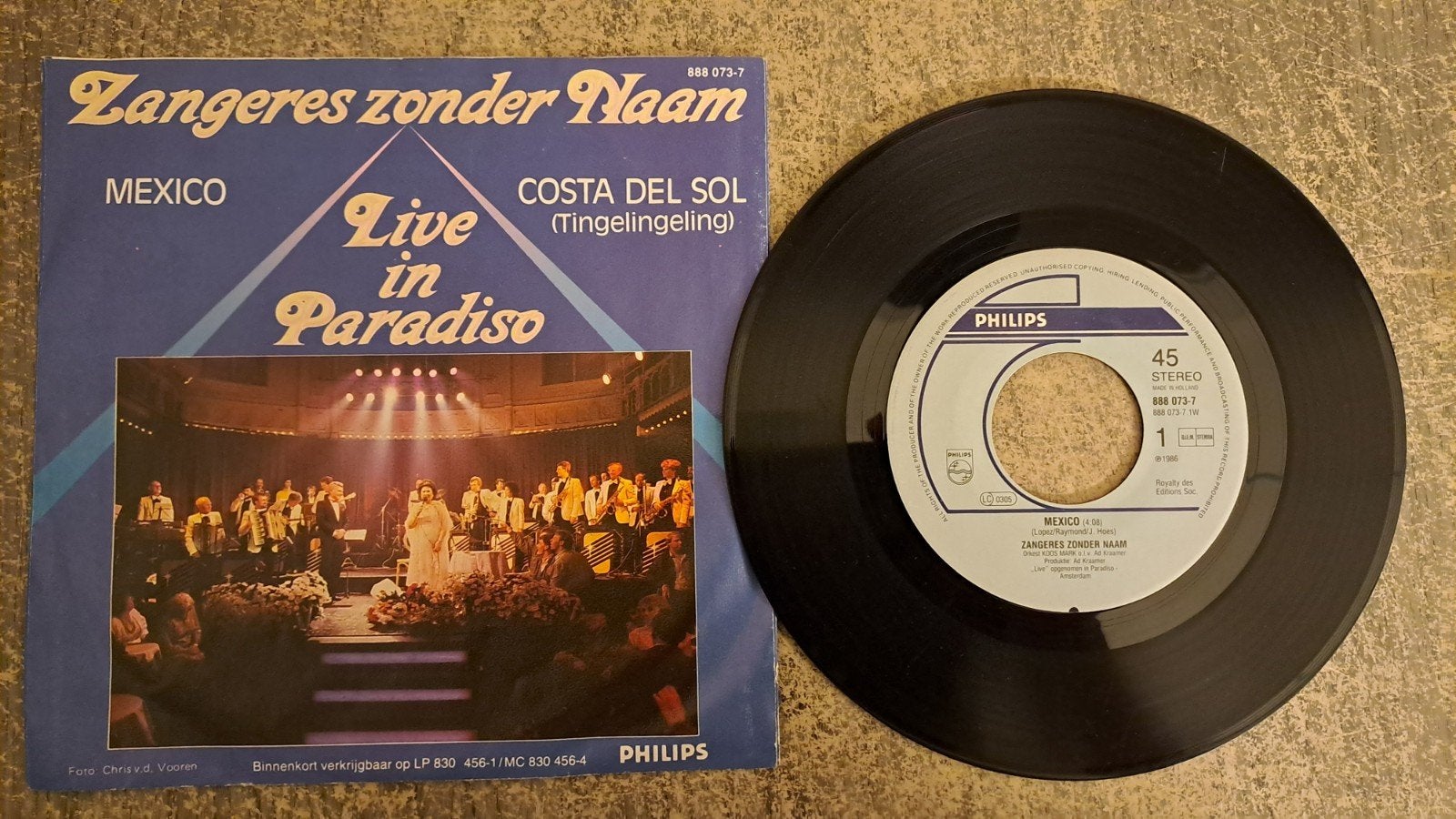 Zangeres zonder naam  - mexico  ( live ), Gebruikt, 7 inch, Nederlandstalig, Fotohoes