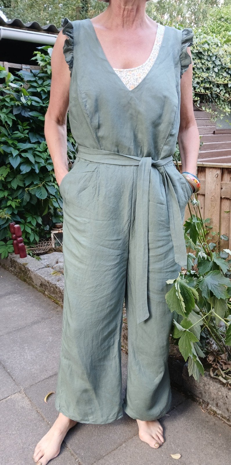 Enige, deels linnen jumpsuit, Kleding | Dames, Jumpsuits, Ophalen of Verzenden, Zo goed als nieuw, Maat 42/44 (L)