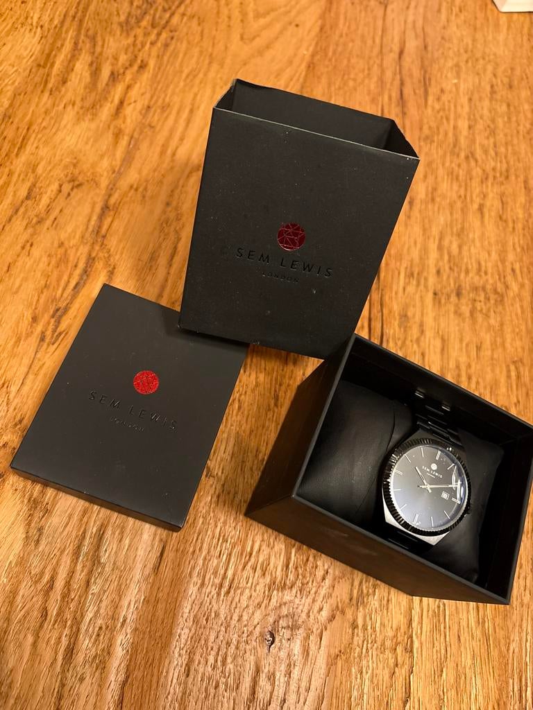 Sem Lewis London horloge, Sieraden, Tassen en Uiterlijk, Horloges | Heren, Staal, Polshorloge, Nieuw, Ophalen