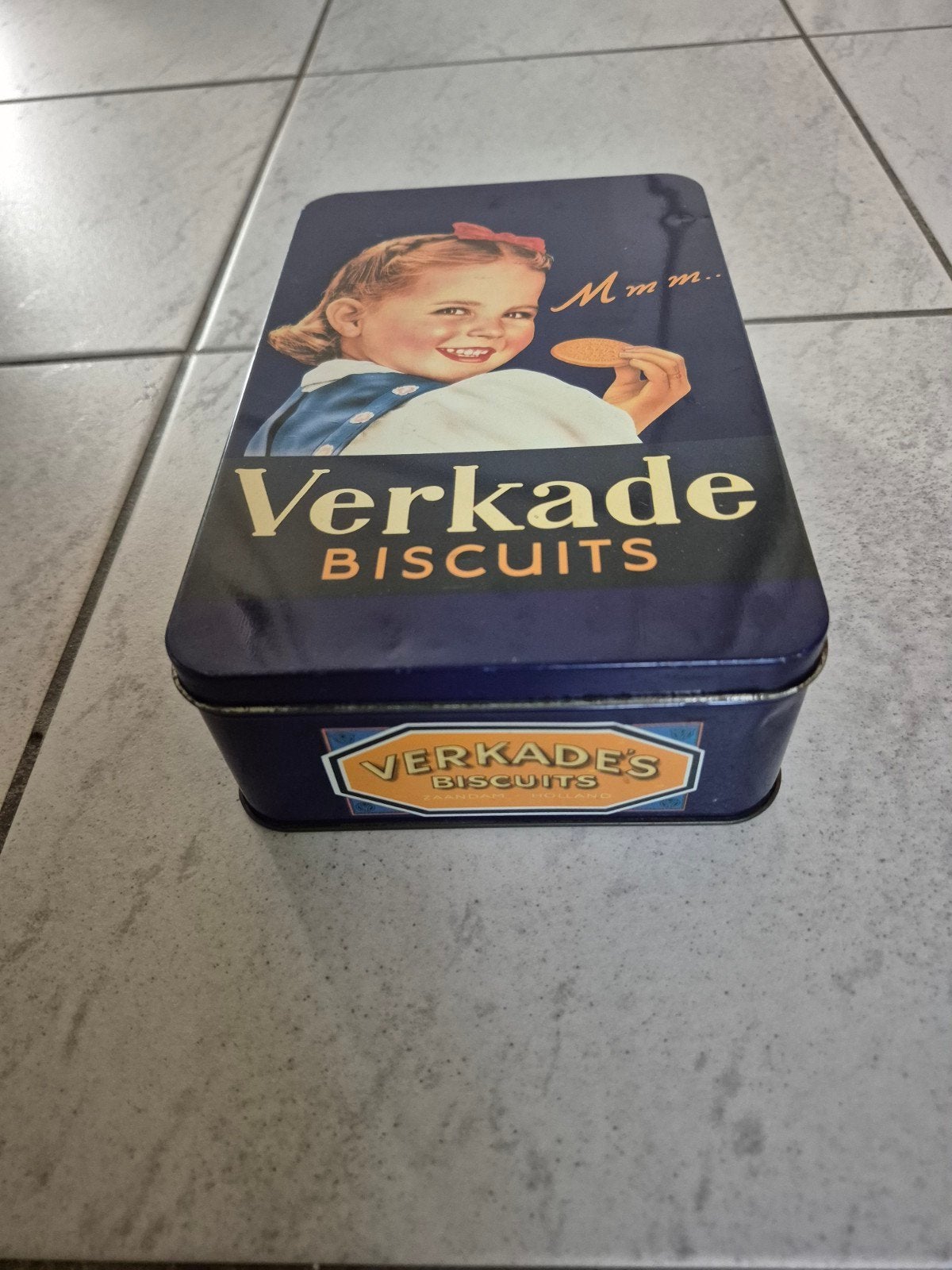 vintage Verkade biscuits koekblik, Ophalen of Verzenden, Gebruikt, Koek(jes), Verkade