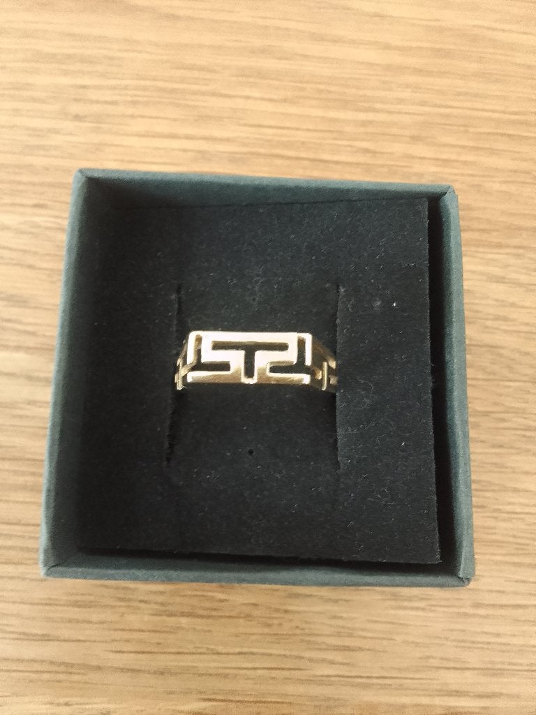 14 karaat Gouden ring 585 Versace style, Verzenden, 19 tot 20, Zo goed als nieuw, Dame