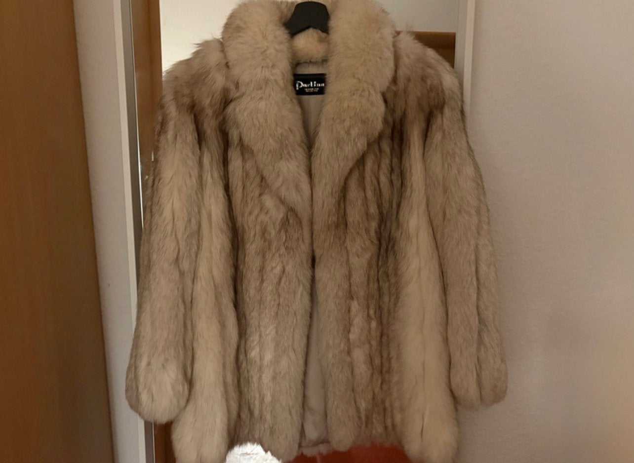 Prachtige Vossen bont jas, Kleding | Dames, Verzenden, Zo goed als nieuw, Maat 42/44 (L), Grijs