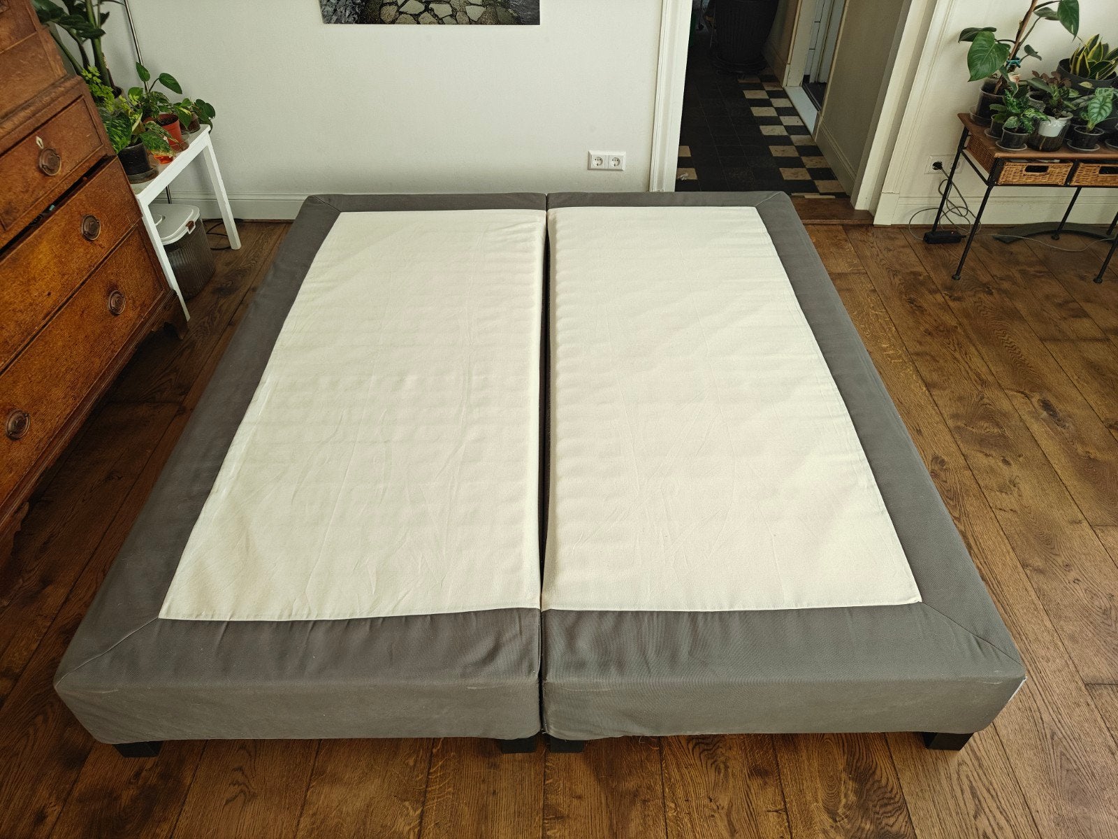 Ikea Espevär bed 180x200 met 2 Hamarvik matrassen, Ophalen, Gebruikt, 200 cm, 180 cm