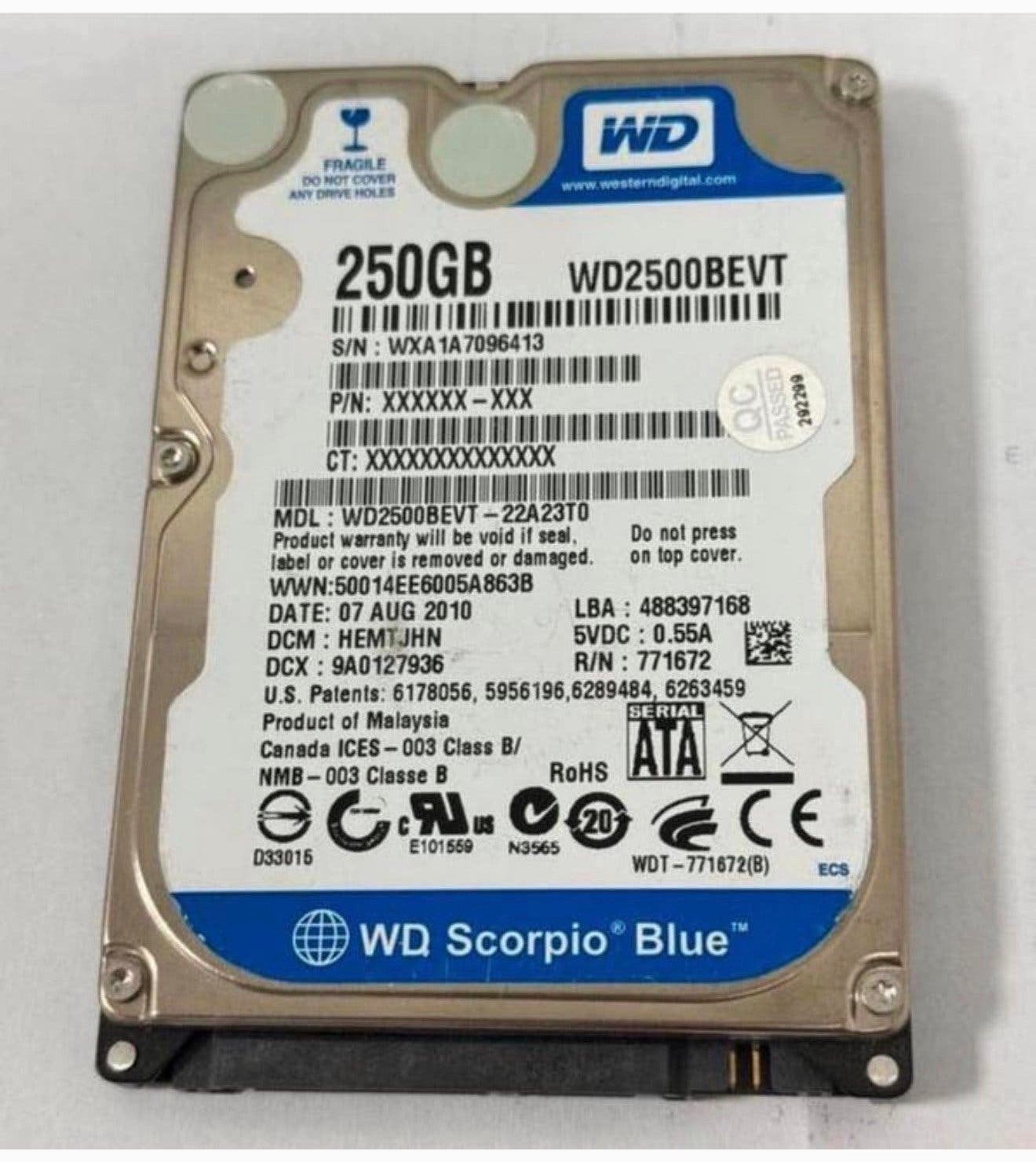 250GB SATA 2.5" HARD DISK DRIVE HIGH SIERRA 10.13.6 MACBOOK