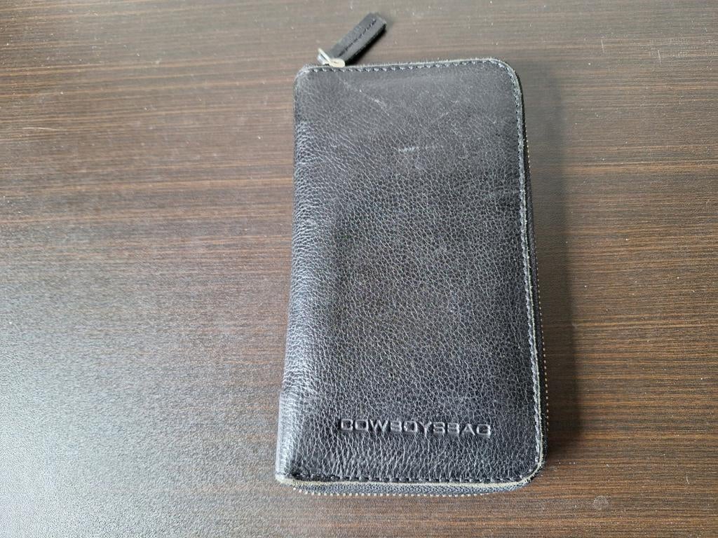 Leren Cowboysbag portemonnee., Ophalen of Verzenden, Zwart