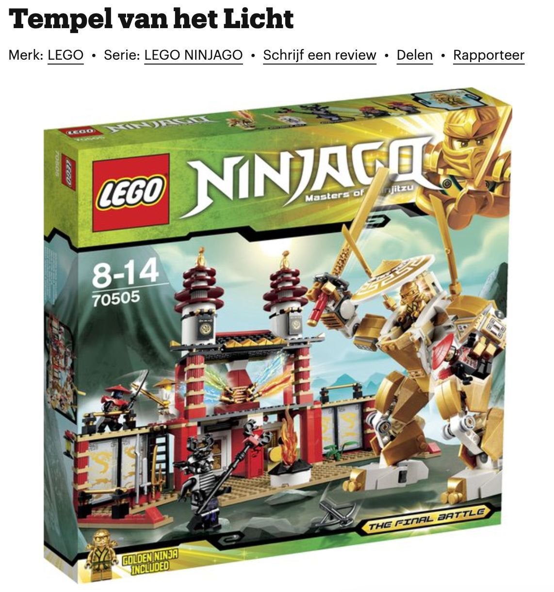 Lego ninjago 70505
