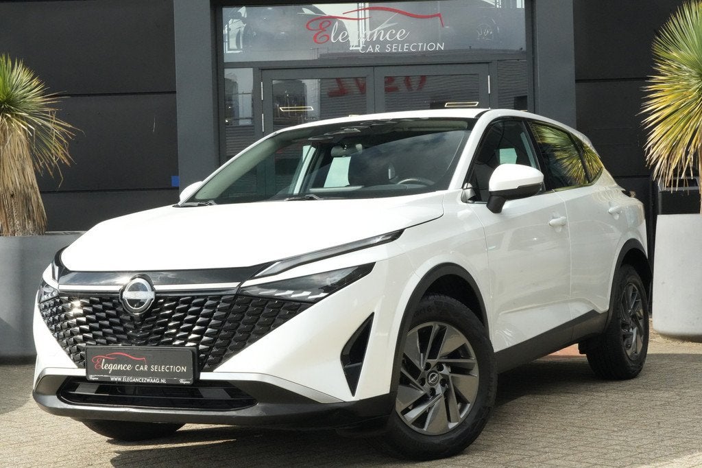 Nissan QASHQAI 1.3 MHEV Xtronic Acenta 158pk Camera/AppleCar, Stof, Zwart, 4 cilinders, Wit