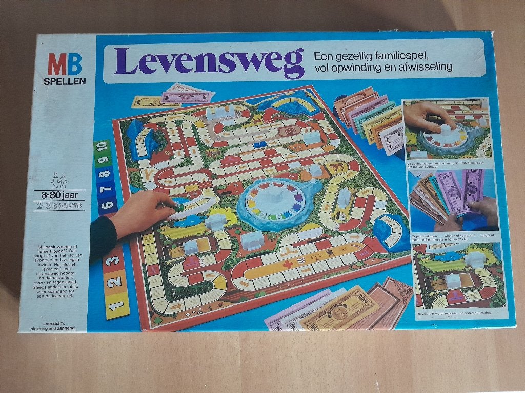 Levensweg spel van MB ( izgs ) 1981 luxe grote doos, Vijf spelers of meer, Ophalen, Zo goed als nieuw, MB Spellen