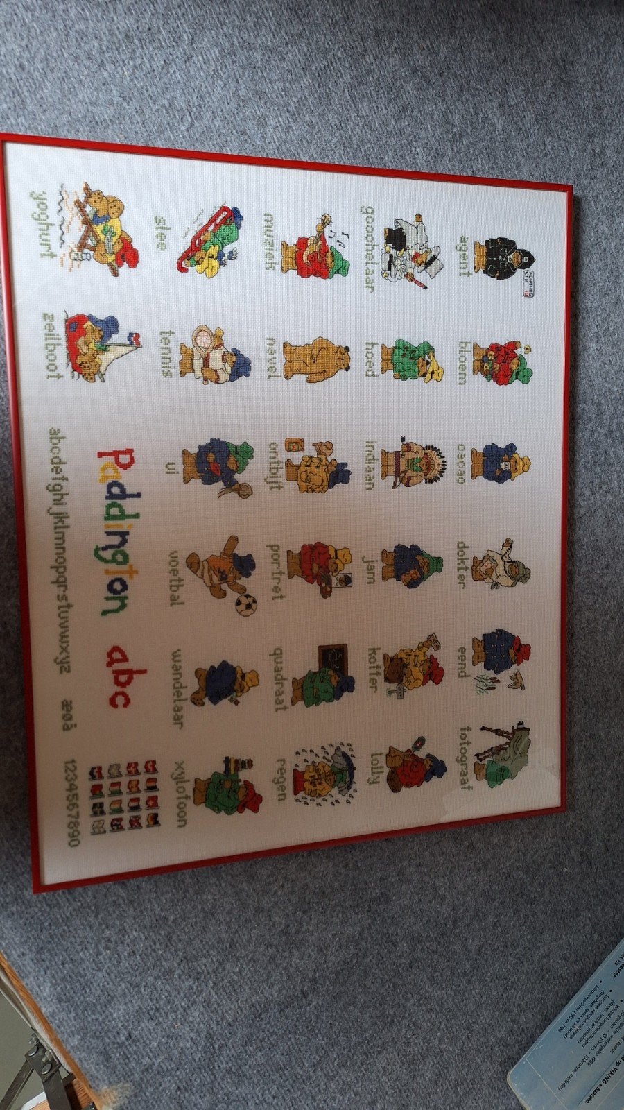 Paddington ABC Borduur schilderij- Ingelijst, Ophalen of Verzenden, Zo goed als nieuw