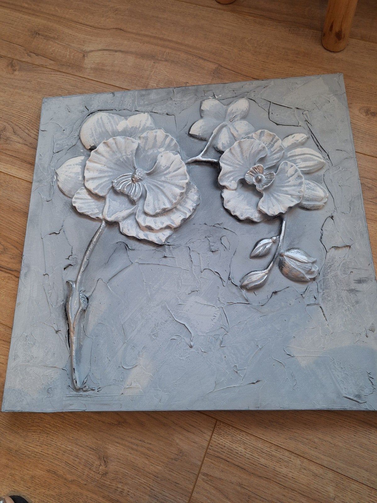 3D reliëf schilderij met bloemen, Ophalen of Verzenden, 50 tot 75 cm, Schilderij