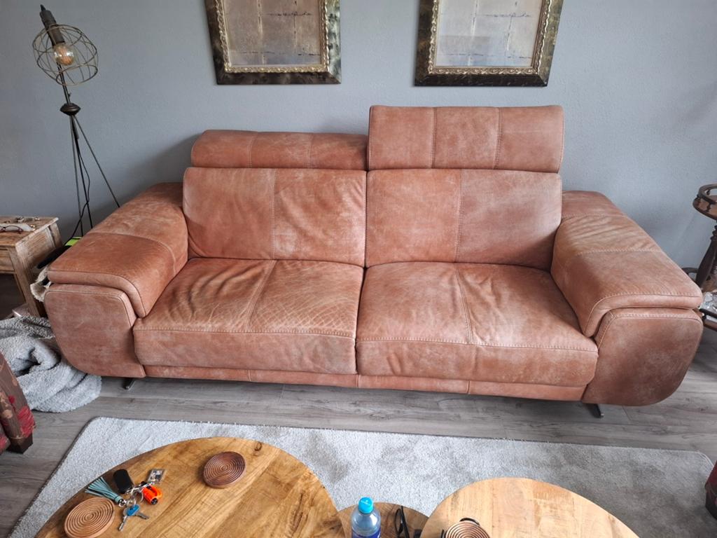 Zeer nette leren bank, Ophalen of Verzenden, Zo goed als nieuw, 75 tot 100 cm