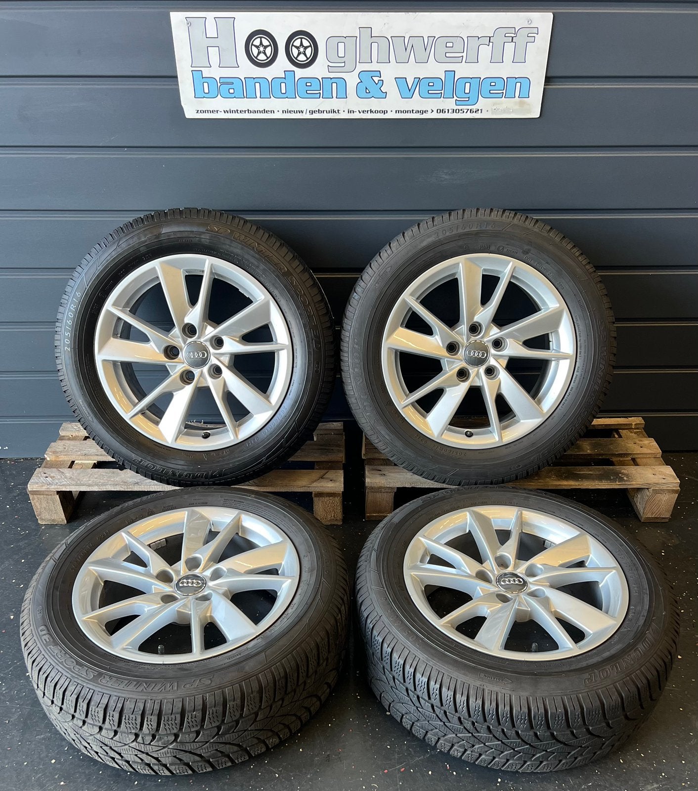 16 inch 5x112 velgen OEM Audi A4 Passat winterbanden!, Hooghwerff banden & velgen, Gebruikt, 16 inch, Banden en Velgen