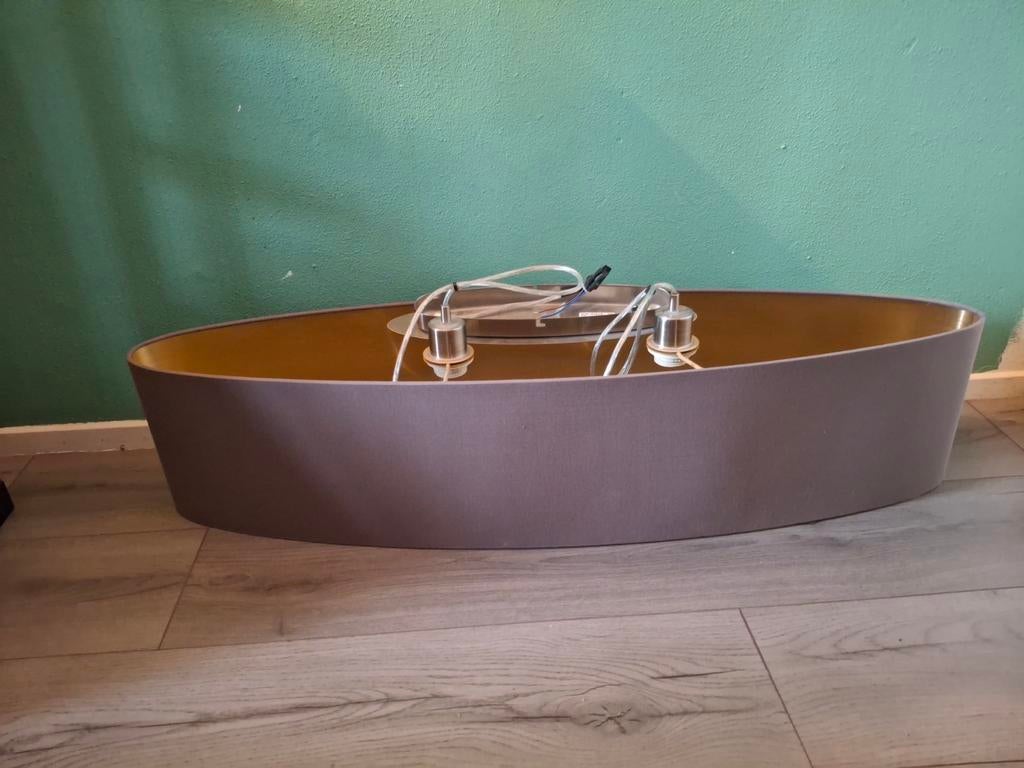 EGLO Plafondlamp/Hanglamp van Leenbakker - Grijs/Goud, Ophalen, Modern, Sfeervol, Zo goed als nieuw, Stof