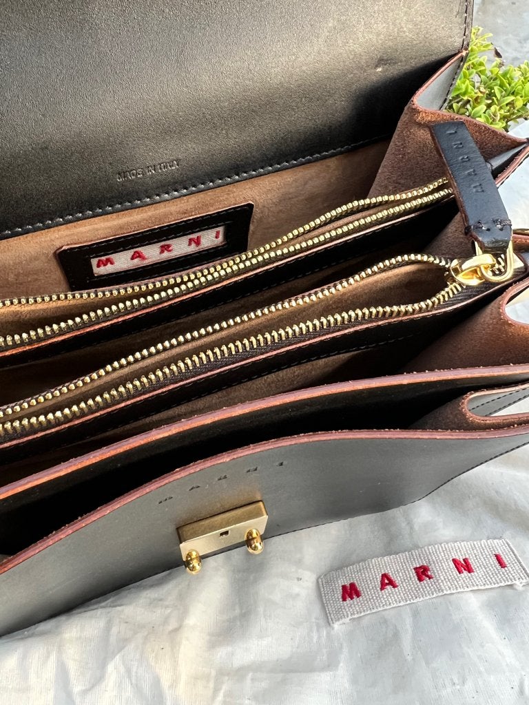 MARNI trunk bag zwart & bruin nieuw binnen bij TIEN concepts, Sieraden, Tassen en Uiterlijk, TIEN concepts, -, Schoudertasje, Zwart