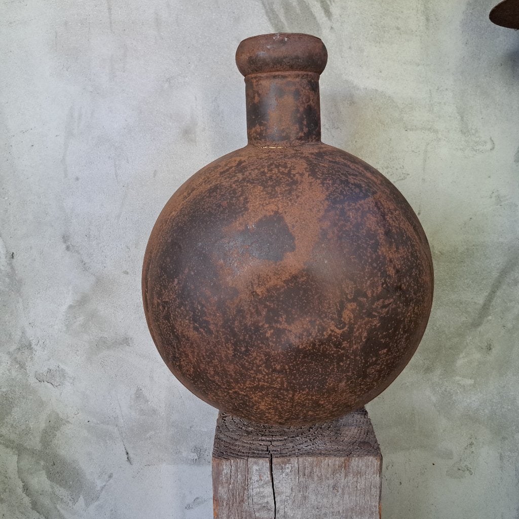 Stoere landelijke metalen kruik vaas pot fles 45cm *Etage3*, Huis en Inrichting, Woonaccessoires | Overige, ., Ophalen of Verzenden