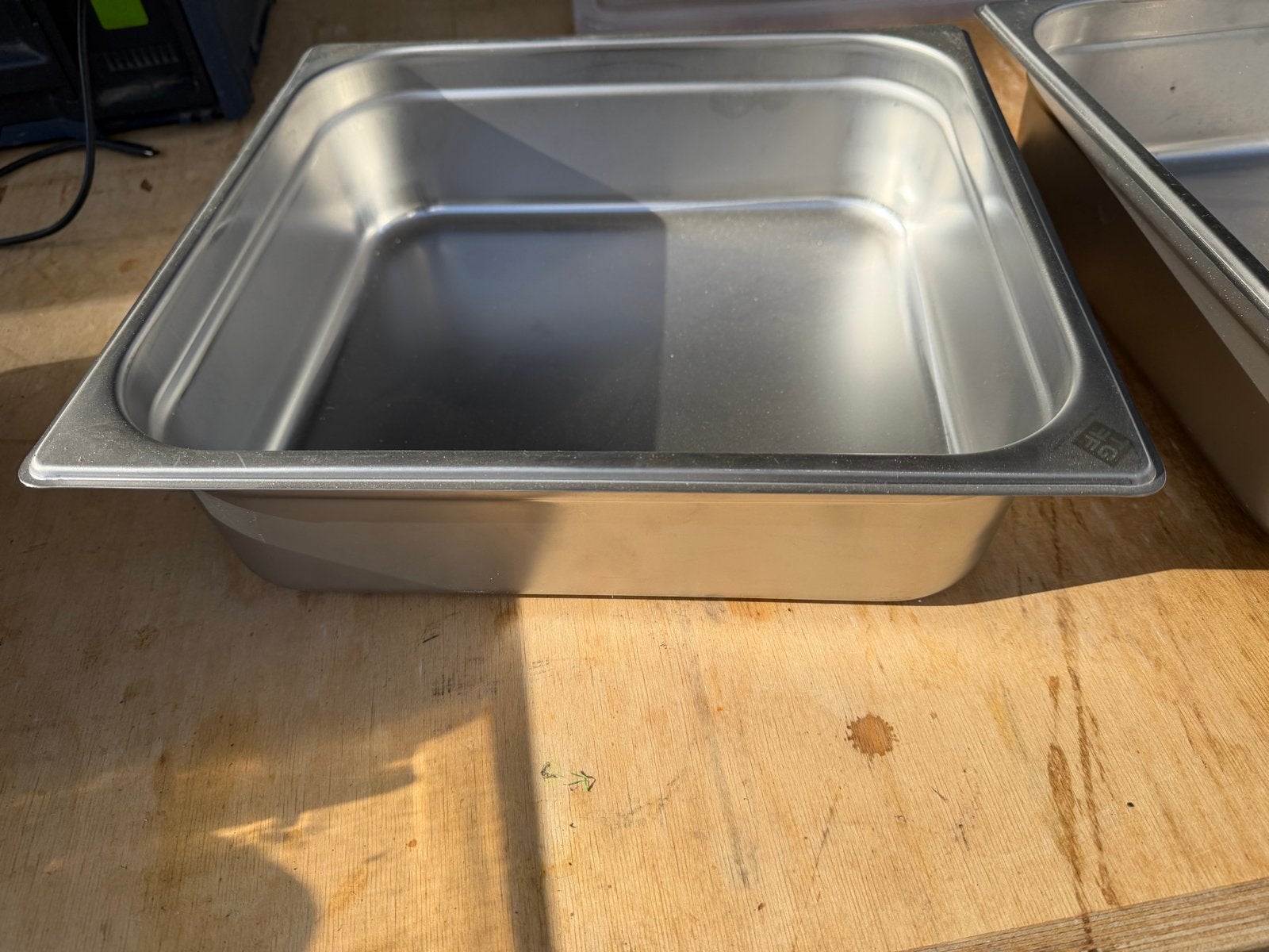 2x Gastronorm bakken GN 2/3-100 RVS voor camper/caravan, Ophalen of Verzenden, Gebruikt