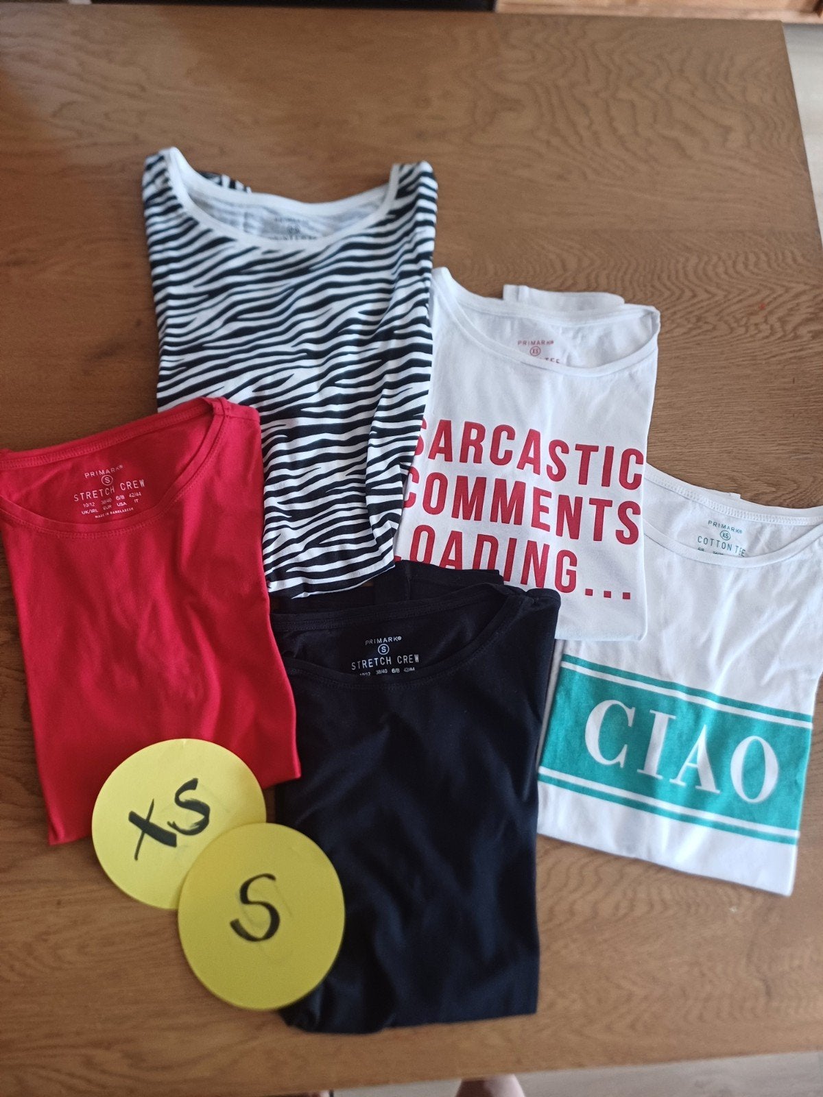 Primark T-shirts (5 stuks) - XS/S, Primark, Ophalen of Verzenden, Korte mouw, Maat 34 (XS) of kleiner