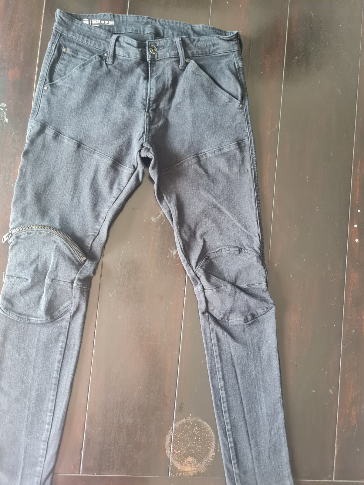 ZGAN DONKERGRIJZE G STAR RAW 5620 3D ZIP KNEE SKINNY 33/34, G-Star Raw, Zwart, Ophalen of Verzenden, Zo goed als nieuw