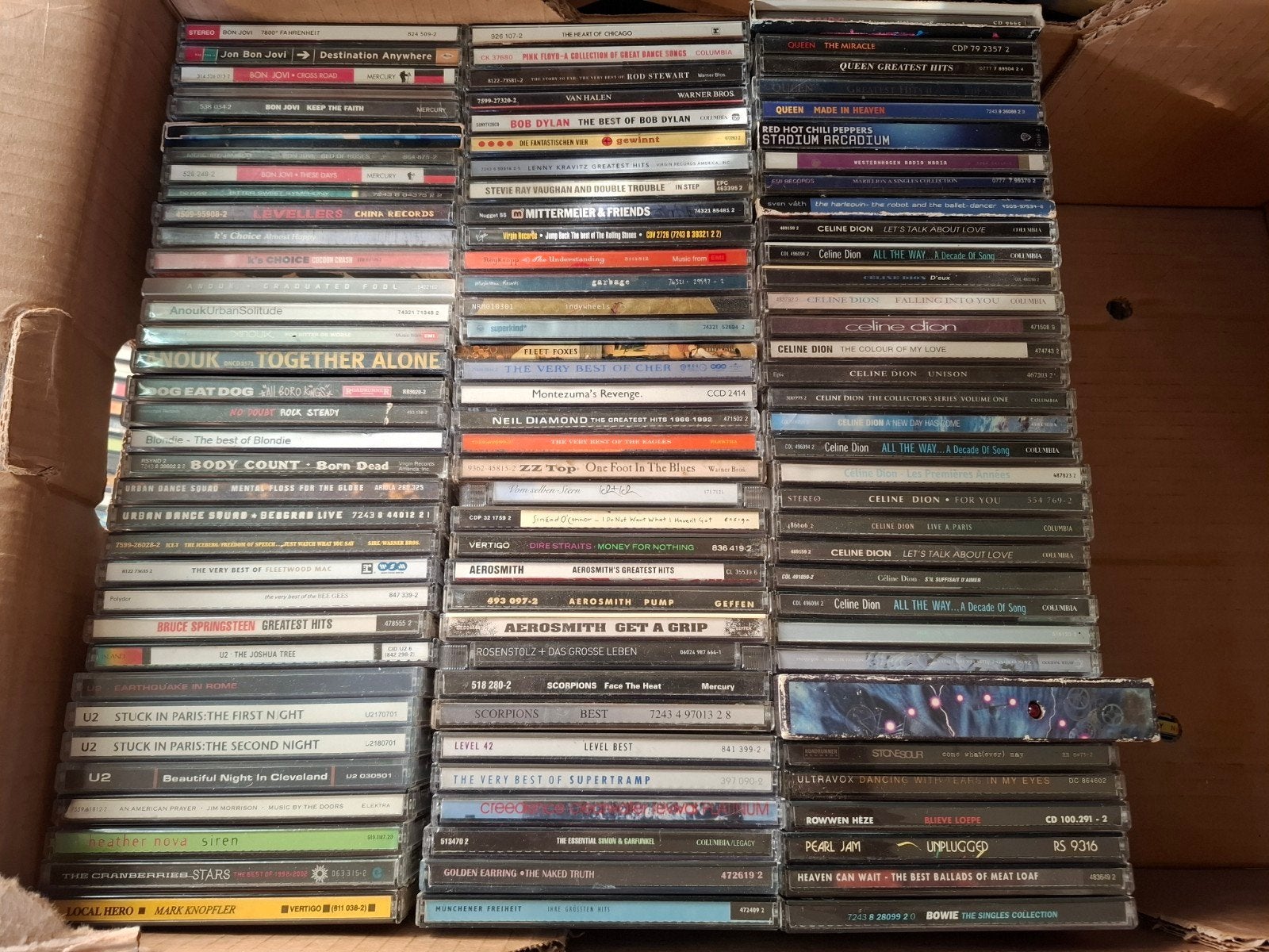 Doos vol 104 pop / rock cd's diverse artiesten., Ophalen, Gebruikt, Poprock