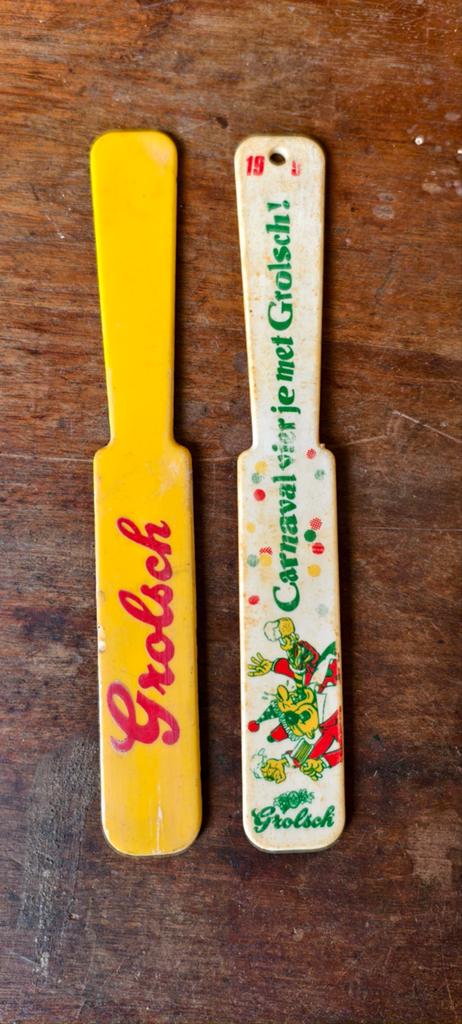 Grolsch bier roerstaafjes (o.a. van carnaval 1990), Verzamelen, Ophalen of Verzenden, Gebruikt