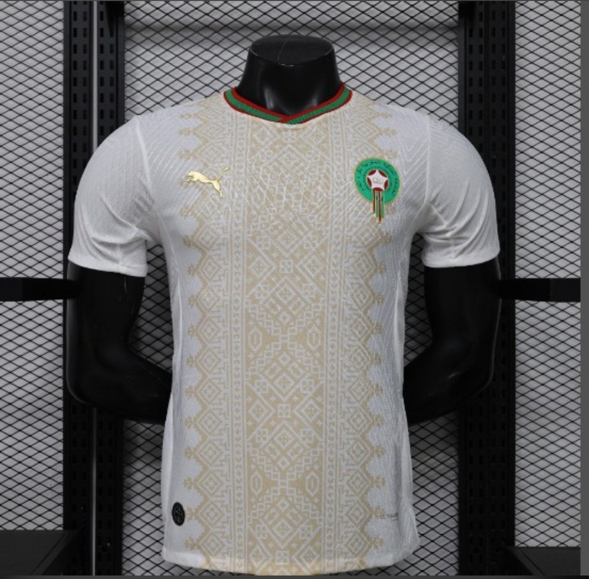 Marokko Thuisshirt  - Wit/Goud, Ophalen, Zo goed als nieuw, Maat 48/50 (M), Wit