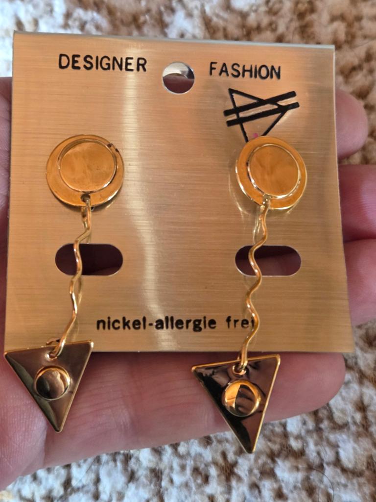Vintage Designer Fashion Oorbellen - Nikkelvrij, Ophalen of Verzenden, Nieuw, Goud, Overige materialen