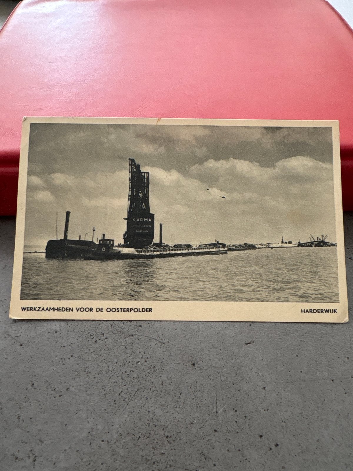 Oude ansichtkaart Harderwijk - Werkzaamheden Oosterpolder, Verzamelen, Ansichtkaarten | Nederland, Ophalen of Verzenden, 1920 tot 1940