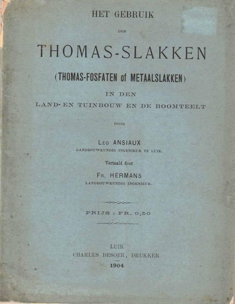 Het gebruik der Thomas-slakken - Leo Ansiaux (1904), Boeken, Gelezen, Leo Ansiaux, Ophalen of Verzenden, Natuurwetenschap
